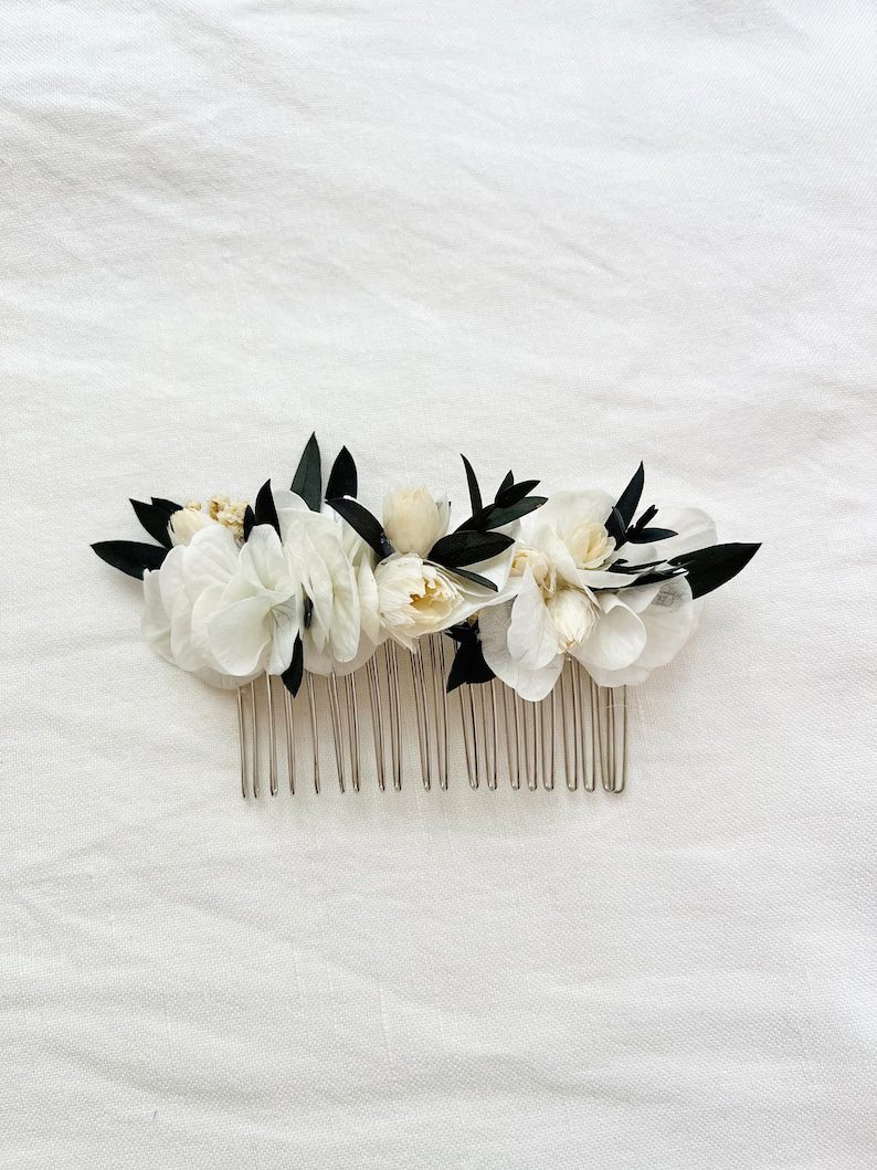 Peigne Cheveux Mariage - Fleurs Blanches - Blossom